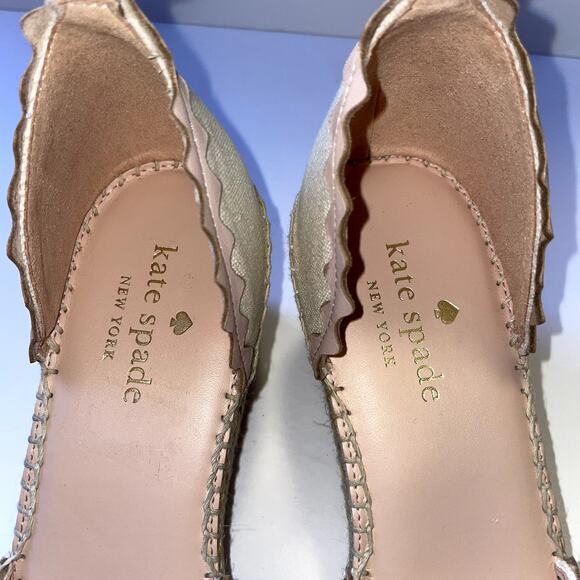 Kate Spade Thea Espadrilles Womens 9 Cream Pink Sandals Summer Vacation Resort - Picture 10 of 13